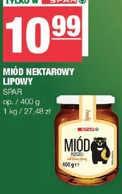 Miód nektarowy lipowy promocja w SPAR