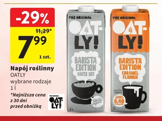 Napój owsiany Barista Edition Caramel Flavour Oatly promocja w Intermarche