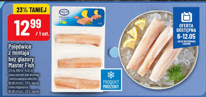 Polędwice z mintaja bez glazury Master Fish promocja w POLOmarket