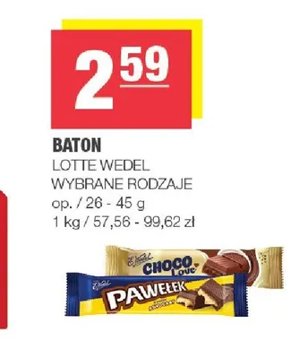 Baton Choco Love Lotte Wedel promocja w SPAR