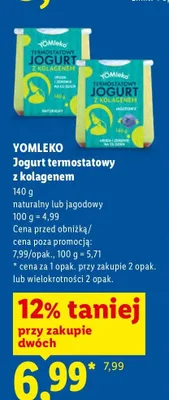 Jogurt termostatowy z kolagenem naturalny Yomleko promocja w Lidl