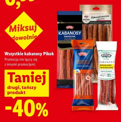 Kabanosy drobiowo-wieprzowe Pikok promocja w Lidl