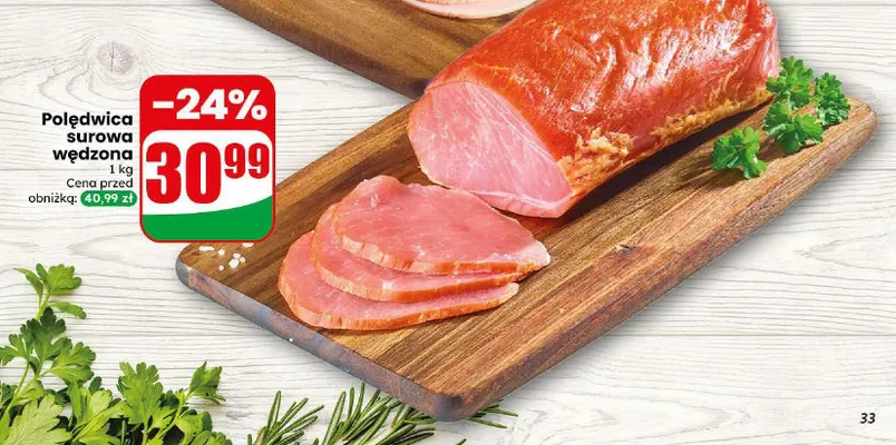 Polędwica surowa wędzona Agro Rydzyna promocja w Dino
