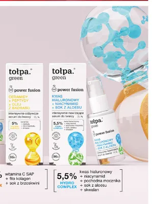 Serum do twarzy Tołpa Green Power Fusion ceramidy + peptydy + olej z baobabu intensywnie odżywcze promocja w Biedronka