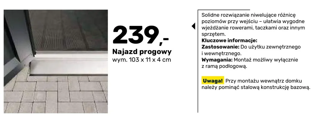 Najazd progowy promocja w Bricomarche