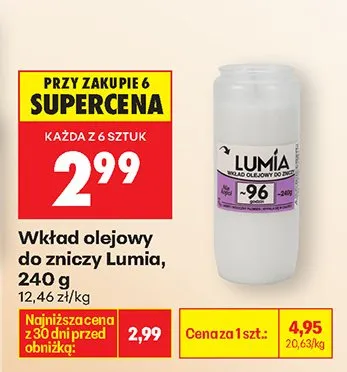 Wkład olejowy do zniczy promocja w Biedronka