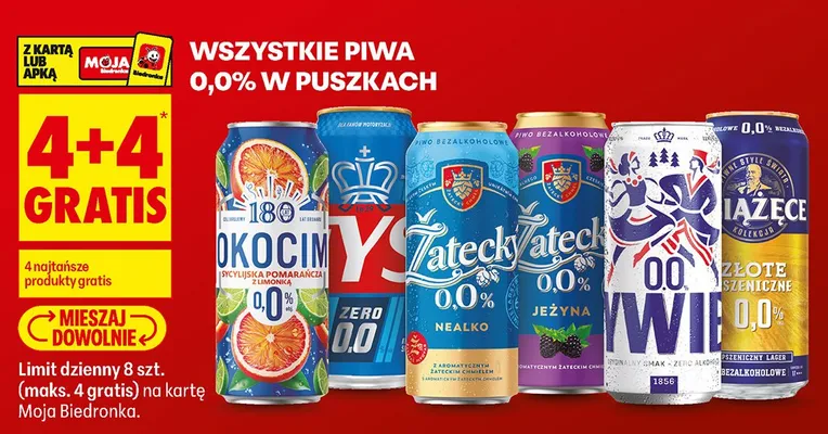 Piwo bezalkoholowe Tyskie Zero promocja w Biedronka