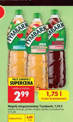 Napój niegazowany Tymbark jabłko-brzoskwinia promocja w Biedronka