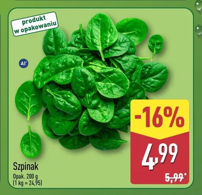 Szpinak promocja w Aldi