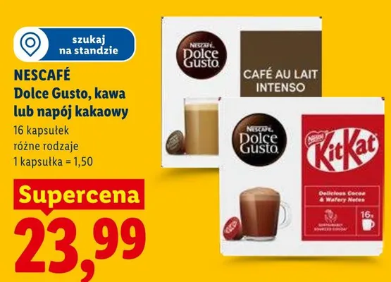 Nescafé Dolce Gusto, kawa lub napój kakaowy promocja w Lidl