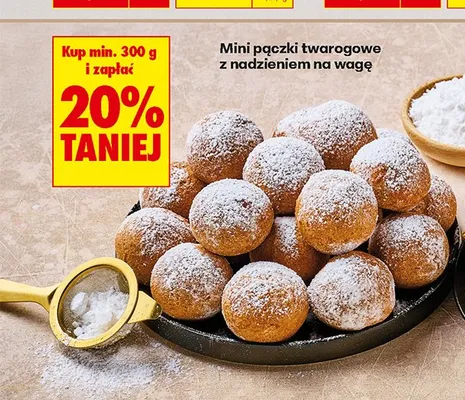Mini pączki twarogowe z nadzieniem na wagę promocja w Biedronka