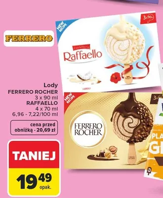 Lody Raffaello 4-pak promocja w Carrefour