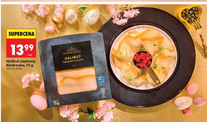 Halibut wędzony plastry Biedronka promocja w Biedronka