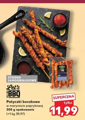 Patyczki boczkowe w marynacie paprykowej Let's BBQ promocja w Kaufland