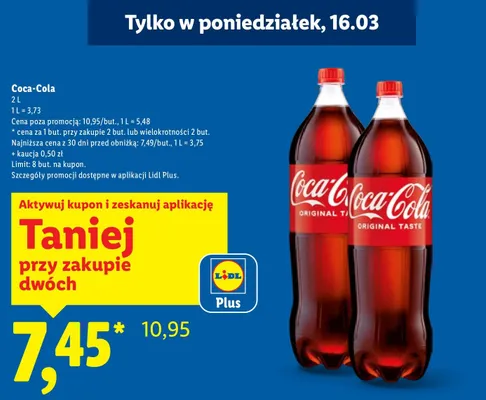Napój coca-cola promocja w Lidl