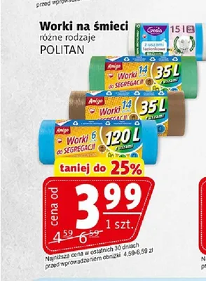 Worki na śmieci Amigo 15 l promocja w Prim Market