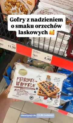 Gofry z nadzieniem o smaku orzechów laskowych Finest Bakery promocja w Aldi