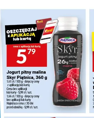 Jogurt pitny malina Piątnica Skyr promocja w Twój Market