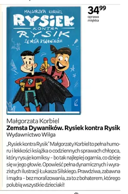Książka Zemsta Dywaników. Rysiek kontra Rysik Małgorzata Korbiel promocja w Empik