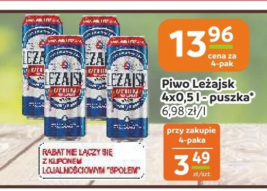 Piwo Leżajsk Pełne 4-pak 500ml promocja w Społem Częstochowa