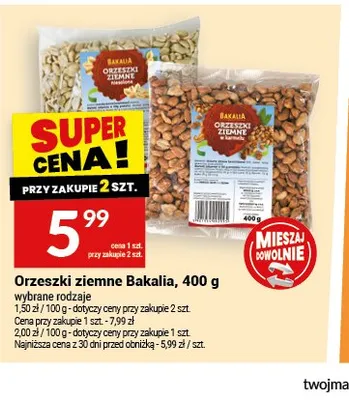 Orzeszki ziemne Bakalia promocja w Twój Market