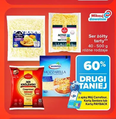 Ser żółty tarty Pizza Mix Carrefour Classic promocja w Carrefour Market