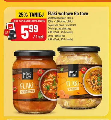 Flaki wołowe po zamojsku Go tove promocja w POLOmarket