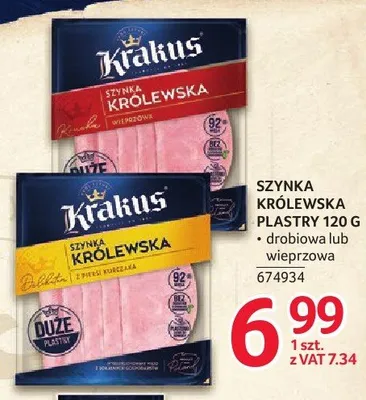 Szynka Królewska plastry promocja w Selgros