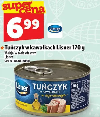 Tuńczyk w kawałkach Lisner 170 g promocja w TOPAZ