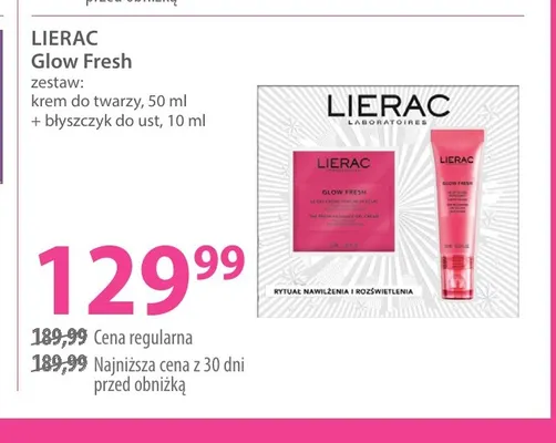 Zestaw Lierac Glow Fresh krem do twarzy + błyszczyk do ust promocja w Hebe