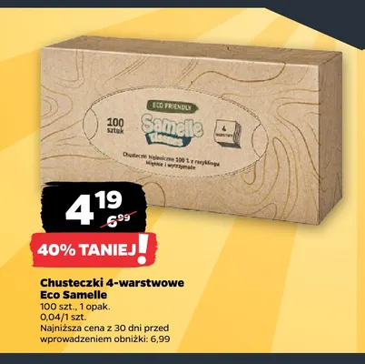 Chusteczki 4-warstwowe Eco Samelle promocja w Netto