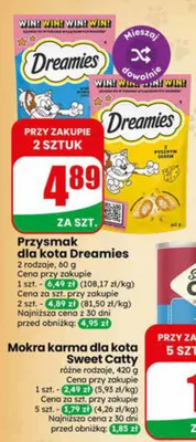 Przysmak dla kota Dreamies z kurczakiem promocja w Dino
