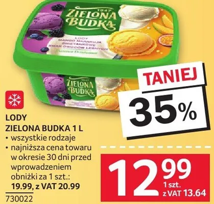Lody Zielona Budka 1 l promocja w Selgros