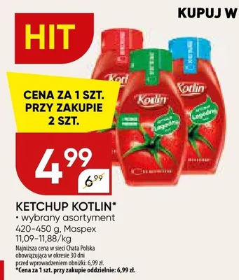 Ketchup wybrany asortyment promocja w Chata Polska