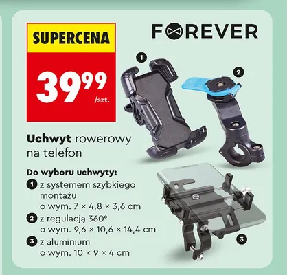 Uchwyt rowerowy na telefon, różne rodzaje promocja w Biedronka