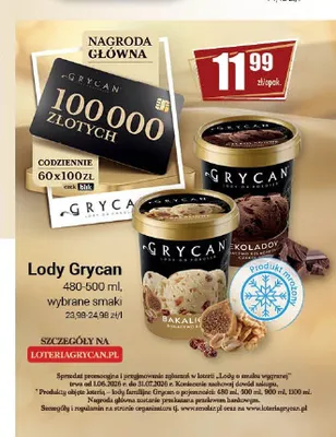 Lody Grycan Bakaliowe promocja w Premium Nasz Sklep