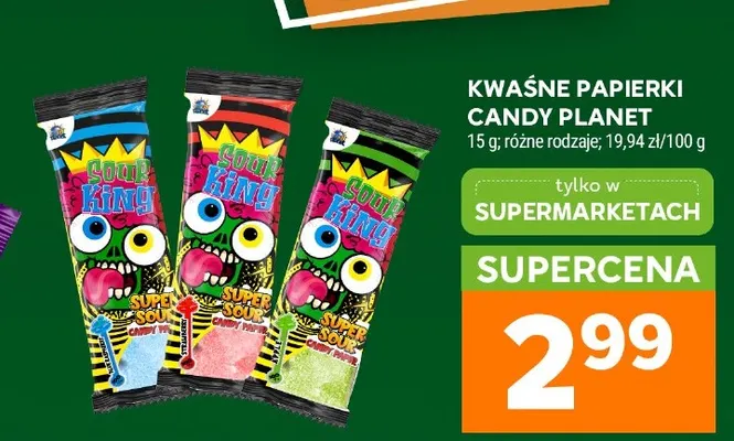 Kwaśne papierki Candy Planet promocja w Stokrotka