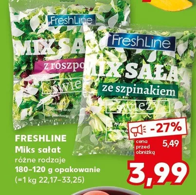 Mix sałat różne rodzaje ze szpinakiem promocja w Kaufland