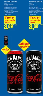 Drink alkoholowy Jack Daniel's Coca-Cola Cherry promocja w Lidl