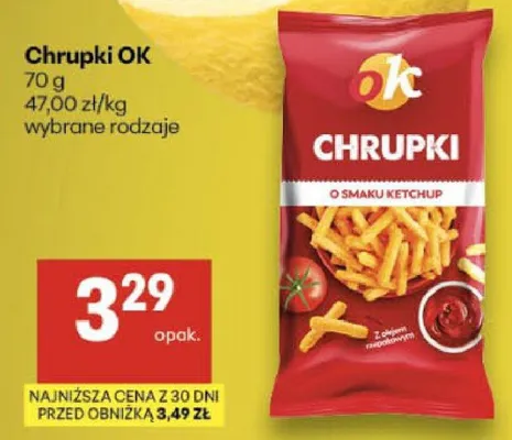 Chrupki o smaku ketchup promocja w Delikatesy Centrum