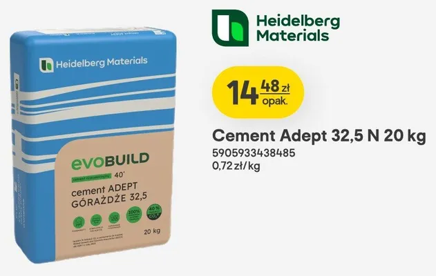 Cement Adept 32,5 N Heidelberg Materials promocja w Castorama