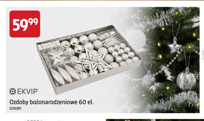 Ozdoby bożonarodzeniowe 60 el. Ekvip promocja w Jula