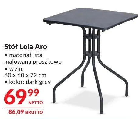 Stół Lola Aro 60x60x72cm promocja w Makro