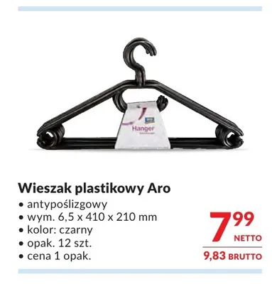 Wieszak plastikowy Aro promocja w Makro