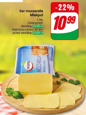 Ser mozzarella Mlekpol promocja w Dino