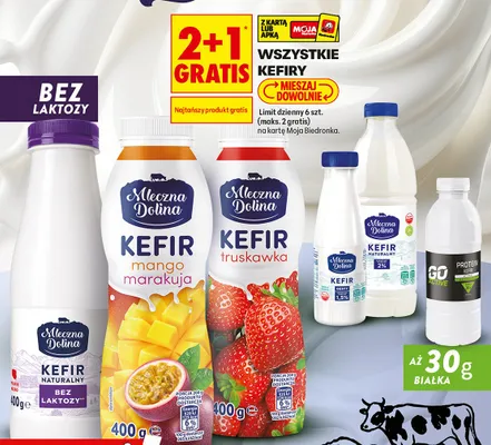 Kefir naturalny 2% Mleczna Dolina promocja w Biedronka