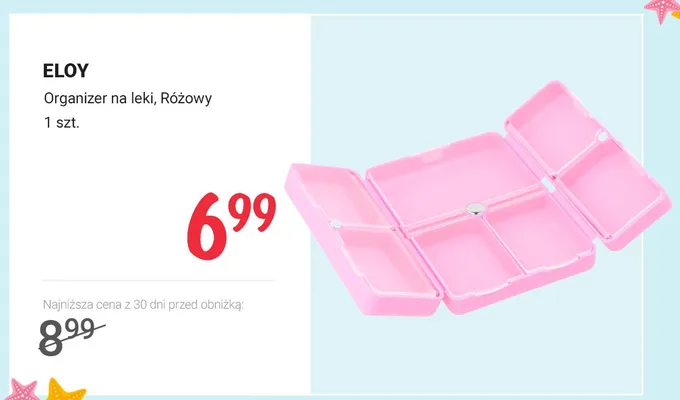 Organizer na leki Eloy różowy promocja w Rossmann