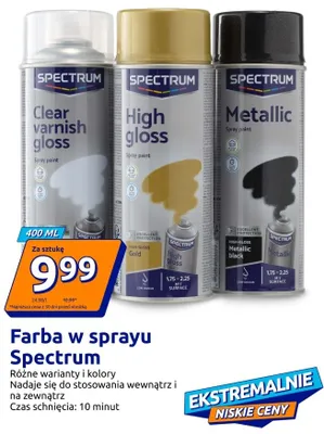 Farba w sprayu Spectrum Clear varnish gloss promocja w Action