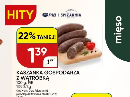Kaszanka Gospodarza z Wątróbką PiB Spiżarnia promocja w Chata Polska