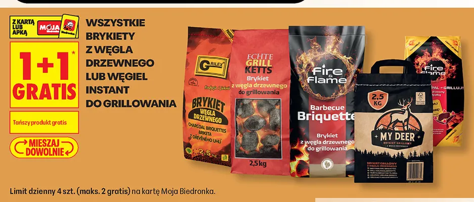 Brykiet węgla drzewnego Grillex promocja w Biedronka